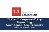Title I Comparability Reporting Compliance Requirements 2015-16 School Year August 2015.