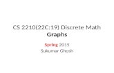 CS 2210(22C:19) Discrete Math Graphs Spring 2015 Sukumar Ghosh.