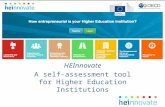 HEInnovate A self-assessment tool for Higher Education Institutions.