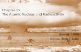 Chapter 39 The Atomic Nucleus and Radioactivity Conceptual Physics Hewitt, 1999 Bloom High School.