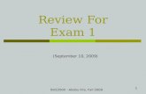 1 Review For Exam 1 BUS3500 - Abdou Illia, Fall 2009 (September 10, 2009)