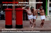 Understanding everyday participation articulating cultural values Dr Lisanne Gibson School of Museum Studies, University of Leicester.