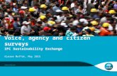 Voice, agency and citizen surveys IFC Sustainability Exchange Kieren Moffat, May 2015.