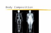 Body Composition. zBody composition involves all components of the body including: yFat mass yMuscle mass yBone mass yWater volume.