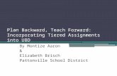 Plan Backward, Teach Forward: Incorporating Tiered Assignments into UBD By Montize Aaron & Elizabeth Brisch Pattonville School District.