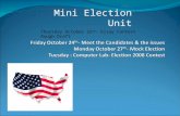 Mini Election Unit Thursday October 23 rd - Essay Contest Rough Draft.