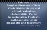 Lecture: Surgical diseases of liver. Cholelithiais. Acute and chronic calculous cholecystitis. Portal hypertension. Etiology, pathogenesis, clinic diagnostic.