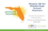 Module 8B for Middle/High School Teachers Florida Standards for Mathematics: Focus on Assessment & Data Use.