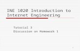 1 INE 1020 Introduction to Internet Engineering Tutorial 3 Discussion on Homework 1.