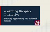 ELearning Backpack Initiative Exciting Opportunity for Freshman Raiders.