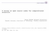 NIIGATA UNIVERSITY A survey on open source codes for computational acoustics Takuya OSHIMA (Niigata University) Takashi Ishizuka (Institute of Technology,
