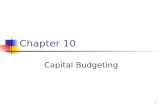 1 Chapter 10 Capital Budgeting. 2 Topics Overview and “vocabulary” Methods NPV IRR, MIRR Profitability Index Payback, discounted payback Unequal lives.