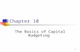 1 Chapter 10 The Basics of Capital Budgeting. 2 Topics Overview and “vocabulary” Methods NPV IRR, MIRR Profitability Index Payback, discounted payback.