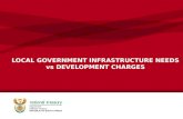 LOCAL GOVERNMENT INFRASTRUCTURE NEEDS vs DEVELOPMENT CHARGES.
