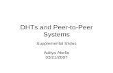 DHTs and Peer-to-Peer Systems Supplemental Slides Aditya Akella 03/21/2007.