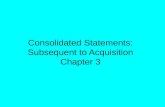 Consolidated Statements: Subsequent to Acquisition Chapter 3.