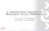 A Computational Approach To Mesoscopic Modelling A Computational Approach To Mesoscopic Polymer Modelling C.P. Lowe, A. Berkenbos University of Amsterdam.