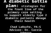 A diabetic battle plan: strategies for the front line of the primary care setting to support elderly type 2 diabetic patients manage their health” Chad.