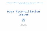 Data Reconciliation Issues Neda Jafar jafarn@un.org Workshop on MDG Data Reconciliation: Employment Indicators 12-13 July, Beirut Workshop on MDG Data.