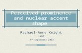 Perceived prominence and nuclear accent shape Rachael-Anne Knight LAGB 5 th September 2003.