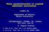 Phase synchronization in coupled nonlinear oscillators Limei Xu Department of Physics Boston University Collaborators: Plamen. Ch. Ivanov, Zhi Chen, Kun.