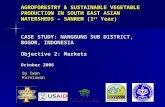 AGROFORESTRY & SUSTAINABLE VEGETABLE PRODUCTION IN SOUTH EAST ASIAN WATERSHEDS – SANREM (1 st Year) CASE STUDY: NANGGUNG SUB DISTRICT, BOGOR, INDONESIA.