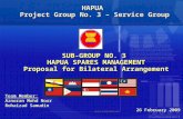 26 February 2009 SUB-GROUP NO. 3 HAPUA SPARES MANAGEMENT Proposal for Bilateral Arrangement SUB-GROUP NO. 3 HAPUA SPARES MANAGEMENT Proposal for Bilateral.