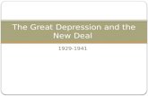 1929-1941 The Great Depression and the New Deal. I. Introduction The stock market crash in 1929 touched off a crisis that left 13 million Americans (25.