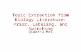 Topic Extraction from Biology Literature: Prior, Labeling, and Switching Qiaozhu Mei.