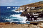 TOF Monitor System Status F. Harris U. of Hawaii June 13, 2006.