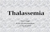 Thalassemia Jon Clapp ISAT 351 Presentation 12 April 1999.
