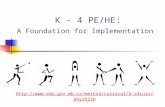 K - 4 PE/HE: A Foundation for Implementation Http://.