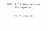 MGT 3110 Operations Management Dr. P. Dileepan. Chapter 1 Introduction to Operations Management McGraw-Hill/Irwin Copyright © 2012 by The McGraw-Hill.