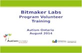 Bitmaker Labs Program Volunteer Training Autism Ontario August 2014.