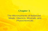 Chapter 3 The Micronutrients of Balanced Meals: Vitamins, Minerals, and Phytochemicals.