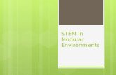 STEM in Modular Environments. How Do We Get STEM? What definition? Whose definition? Whose the authority? What is it? Which courses? Which teachers? What.