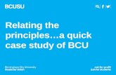 Relating the principles…a quick case study of BCU.