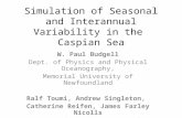 Simulation of Seasonal and Interannual Variability in the Caspian Sea W. Paul Budgell Dept. of Physics and Physical Oceanography, Memorial University of.