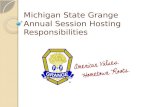 Michigan State Grange Annual Session Hosting Responsibilities.