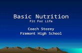 Basic Nutrition Fit For Life Coach Storey Fremont High School.