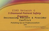 ESRD Network 6 5 Diamond Patient Safety Program Decreasing Patient & Provider Conflict Polishing Up on Professionalism 2008 Good fences build good neighbors.