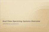 Real-Time Operating Systems Overview.  Real-Time OS defined  Real-Time OS Characteristics  Examples of Real-Time Operating Systems  Applications.