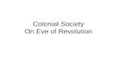 Colonial Society On Eve of Revolution. Structure of Colonial Society 18 th century society very equal compared to Europe (except for slavery) Most Americans.