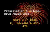 Prescription & Illegal Drug Abuse Unit Unit 7 In Book Pg. 404-409 & 436- 479.