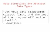 Data Structures and Abstract Data Types "Get your data structures correct first, and the rest of the program will write itself." - David Jones.