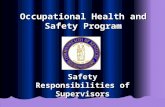 Occupational Health and Safety Program Safety Responsibilities of Supervisors.