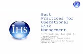 Best Practices for Operational Risk Management Information, Insight & Improvement Todd Lunsford, Sr. Manager Solution Engineering Operational Excellence.