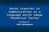 Sense transfer in communication as a language world image formation factor Professor Alla Belousova.