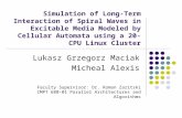 Simulation of Long-Term Interaction of Spiral Waves in Excitable Media Modeled by Cellular Automata using a 20-CPU Linux Cluster Lukasz Grzegorz Maciak.