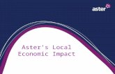 Aster’s Local Economic Impact. Economic Impact Employer Landlord Developer Provider of services A business.